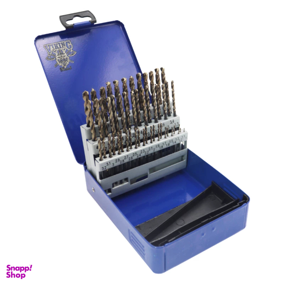 مته آهن مدل وایکینگ کد YPAL-HSS-E-1-6MM سایز 1-6 میلی متر مجموعه 51 عددی