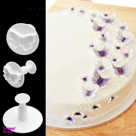 کاتر شیرینی پزی به گز مدل پروانه مجموعه 3 عددی