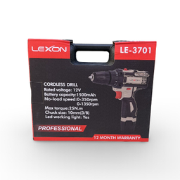 دریل پیچ گوشتی شارژی 2 باتری لکسون مدل 3701