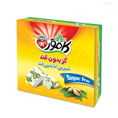 گز پسته و بادام بدون قند کامور وزن 230 گرم