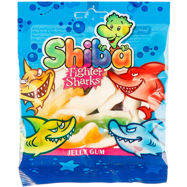 پاستیل میوه ای شیبا مدل Fighter Sharks وزن 90 گرم