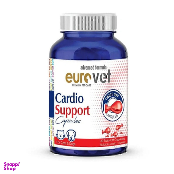 قرص مکمل تقویتی سگ و گربه یوروپت مدل Cardio Support بسته 60 عددی