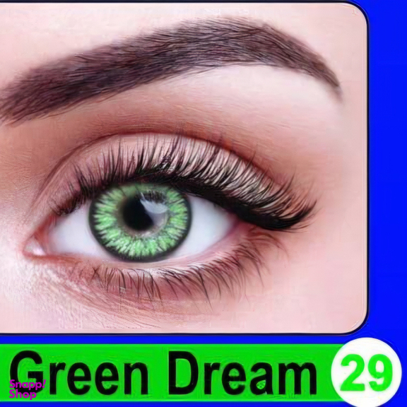 لنز چشم پرو نیو ویژن رنگ سبز دور مشکی روشن شماره 29 به همراه جالنزی