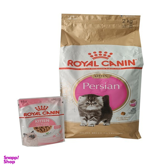 غذا خشک گربه رویال کنین مدل کیتن پرشین وزن ۲ کیلوگرم به همراه پوچ رویال کنین وزن 85 گرم