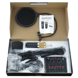 میکروفون کاندنسر و کارت صدا V8 مدل Dragon Sound Bm800