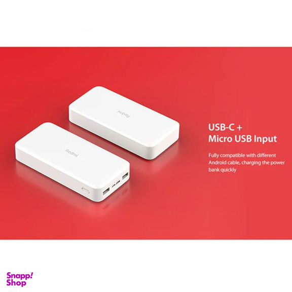 پاوربانک شیائومی مدل Redmi Power Bank ظرفیت 20000 میلی آمپر رنگ سفید