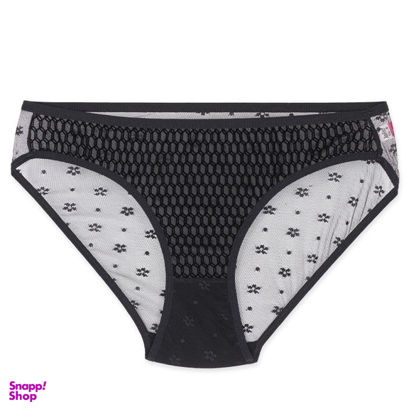 ست دو شورت و سوتین هارنس دار ژوبین طرح لونه زنبوری رنگ مشکی