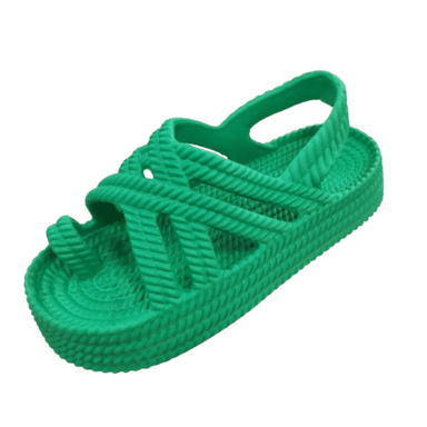 دمپایی دخترانه زیتون مدل ساحلی رنگ سبز