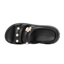 دمپایی زنانه شیما مدل یاس رنگ مشکی