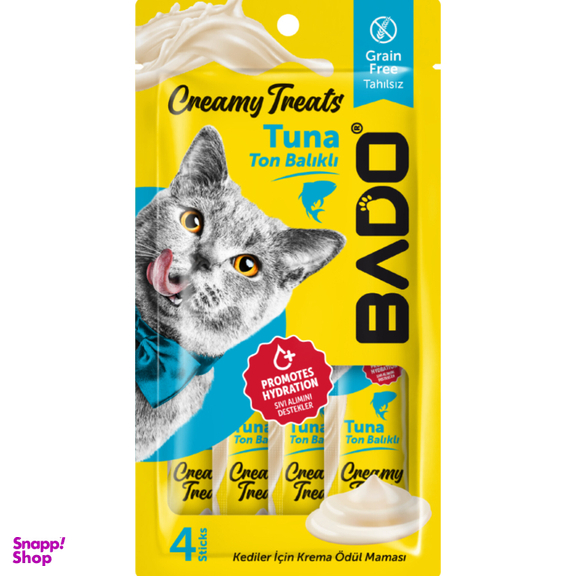 تشویقی گربه بادو مدل بستنی طعم ماهی تن وزن 60 گرم بسته 4 عددی