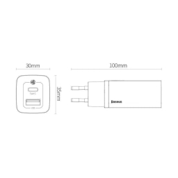 شارژر دیواری 65 وات بیسوس مدل GAN 2 LITE