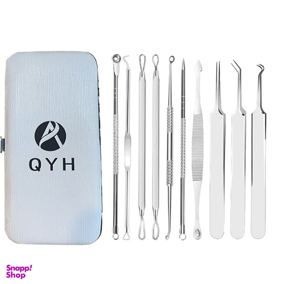 قلم پاکسازی پوست و کاشت مژه کیو وای اچ مدل derm-3199 مجموعه 10 عددی