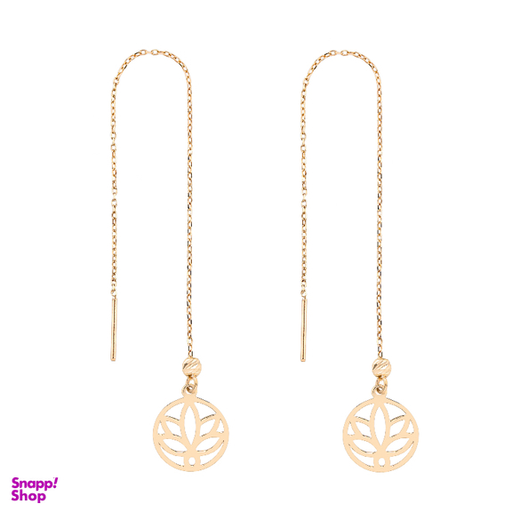 گوشواره طلا 18 عیار زنانه میلی گالری مدل بخیه ای طرح برگ کد MT1381