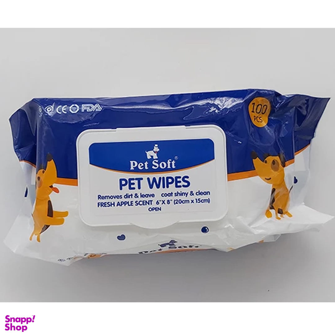 دستمال مرطوب سگ و گربه پت سافت کد Wipes-01