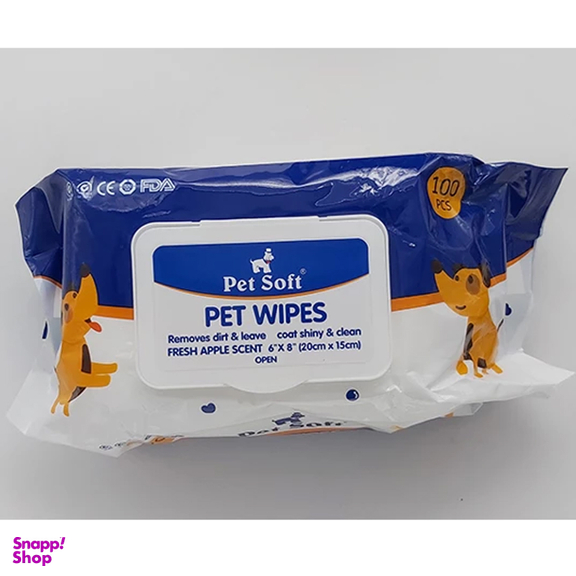 دستمال مرطوب سگ و گربه پت سافت کد Wipes-01
