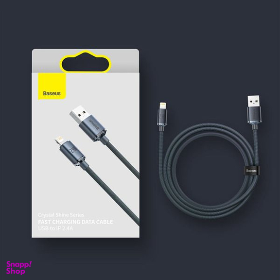 کابل تبدیل USB به لایتنینگ باسئوس مدل Crystal Shine طول 2 متر