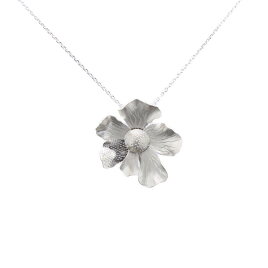 گردنبند زنانه مدل گل شقایق دست ساز مات کد 332 سایز متوسط