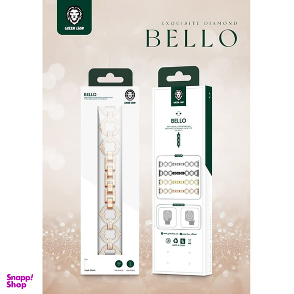 بند فلزی اپل واچ گرین لاین مدل Bello Jeweled Metal Band مناسب اپل واچ سایز 38 و 40 و 41 میلی متر
