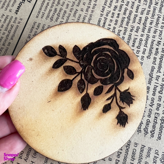اسلایس چوبی خام مدل بوته گل رز کد 03 مجموعه 3 عددی