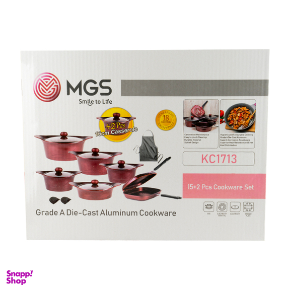 سرویس قابلمه 15 + 2 پارچه گرانیت ام جی اس طرح کره ای C کد 100000005183