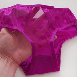 ست شورت و سوتین زنانه پانیذ مدل ساتن فنردار کد 4649 رنگ سرخابی