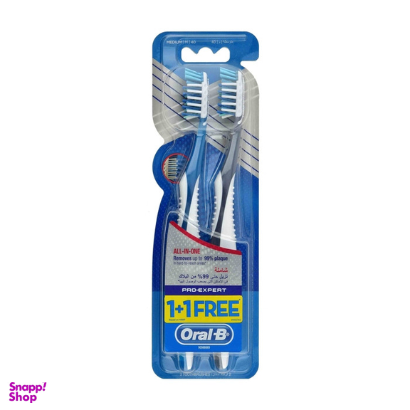 مسواک اورال بی سری PRO-EXPET مدل ALL-IN-ONE برس متوسط مجموعه 2 عددی