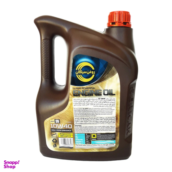 روغن موتور خودرو سرکان مدل 10W-40 SN حجم 4 لیتر