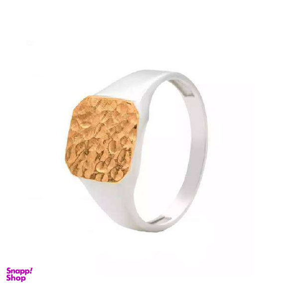 انگشتر طلا 18 عیار و نقره مردانه اپال گلد مدل چکشی کد 045