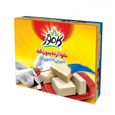 حلوا ارده بدون قند کامور وزن 170 گرم بسته بندی پاکتی