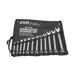 آچار یکسر تخت و یکسر رینگی سان تولز مدل YP-12CS مجموعه 12 عددی