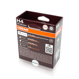 لامپ هالوژن اسرام پایه H4 مدل نایت بریکر لیزر 220 درصد بسته 2 عددی