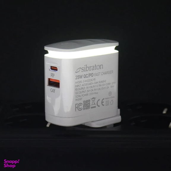 شارژر دیواری 25 وات سیبراتون مدل SW2225C PD به همراه کابل USB-C