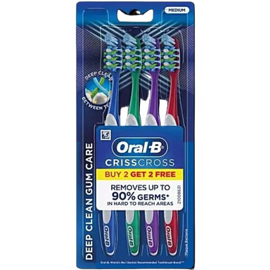 مسواک اورال بی مدل Criss Cross بسته 4 عددی