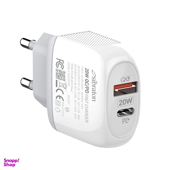 شارژر دیواری 20 وات سیبراتون مدل SW2220C PD به همراه کابل USB-C