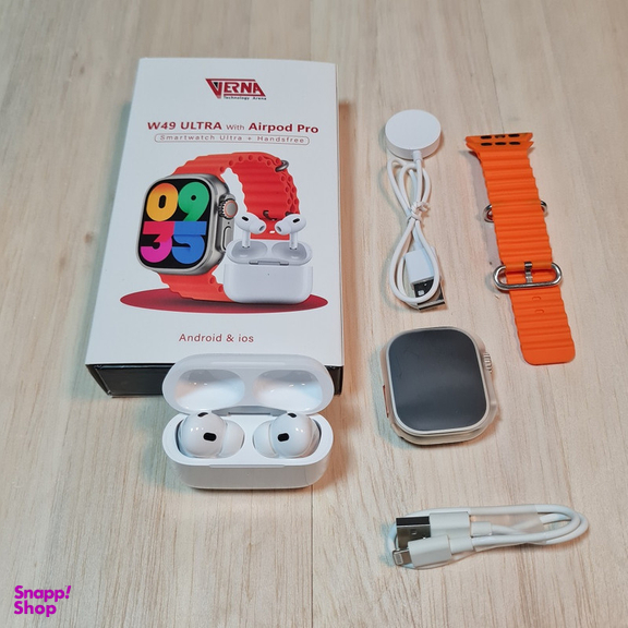 ساعت هوشمند ورنا مدل W49 Ultra به همراه هندزفری بی سیم Airpod Pro