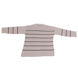 ژاکت زنانه بافت مدل راه راه رنگ سفید