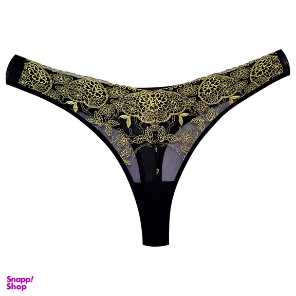 ست شورت و سوتین زنانه برتا مدل فنردار گل کد 5100-2420-BBG رنگ مشکی
