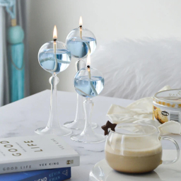 شمع مدل حبابی پایه‌دار مجموعه 3 عددی