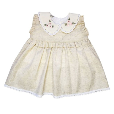 پیراهن مجلسی نوزادی کد 10048 رنگ کرم