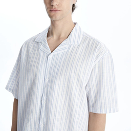 پیراهن آستین کوتاه یقه برگردان مردانه ال سی وایکیکی مدل سوپرا پوپلین