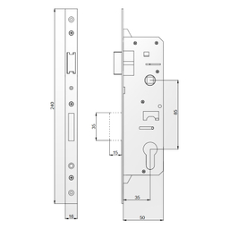 قفل در آکادو مدل upvc35mm