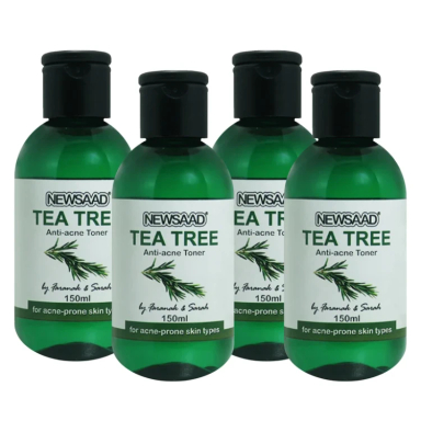تونر پاک کننده صورت نیوساد مدل Tee Tree مناسب پوست آکنه ای حجم 150 میلی لیتر بسته 4 عددی