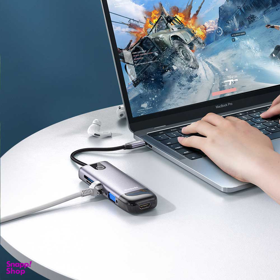 هاب 10 پورت USB-C مک دودو مدل HU-7420 طول 15 سانتی‌ متر
