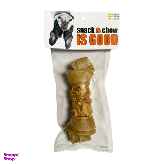 تشویقی سگ شهرپت مدل ایزگود استخوان گره ای مرغ دورپیچ وزن 50 گرم