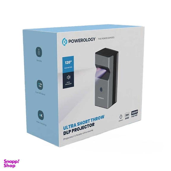 ویدیو پروژکتور قابل حمل پاورولوژی Powerology 4K مدلPUSHDLP ظرفیت 16 گیگابایت بافر 2 گیگابایت