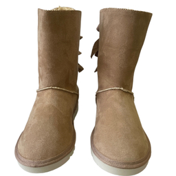 بوت زنانه طرح اگ مدل پشت بندی رنگ کرم