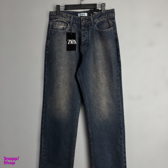 شلوار بگ مردانه طرح زارا کد 3675 رنگ آبی تیره