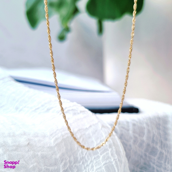 زنجیر طلا 18 زنانه عیار گوزن مدل طنابی کد 8UH68