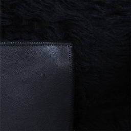 فرش ماشینی شاران هوم طرح خز پرز بلند مدل اسفنج دار زمینه مشکی