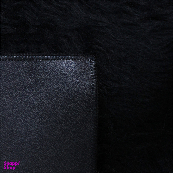 فرش ماشینی شاران هوم طرح خز پرز بلند مدل اسفنج دار زمینه مشکی